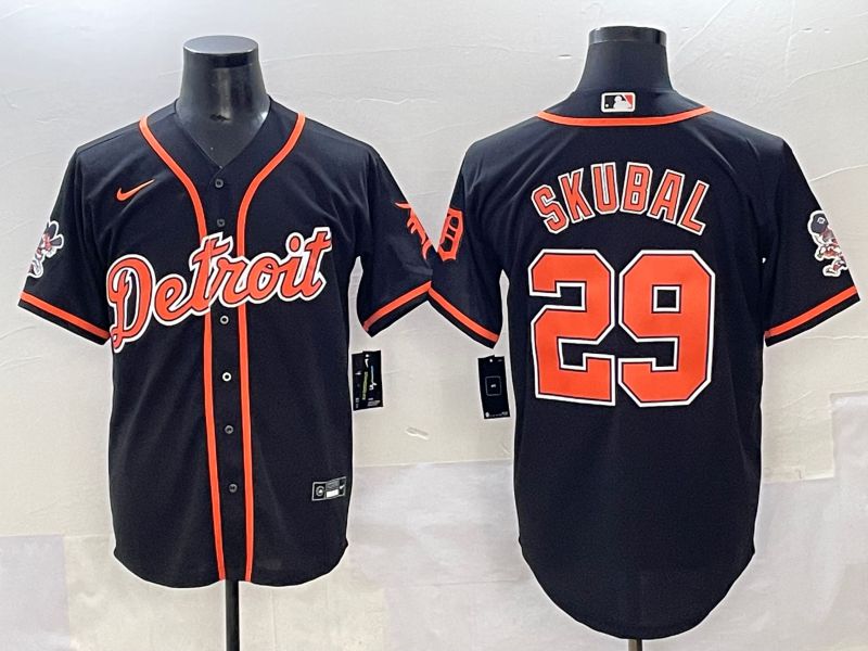 Men 2025 Detroit Tigers #29 Skubal Black Joint Name Nike MLB Jersey style 3->detroit tigers->MLB Jersey